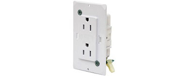 MOBILE HOME SELF CONTAINED DUPLEX RECEPTACLE OUTLET IVORY